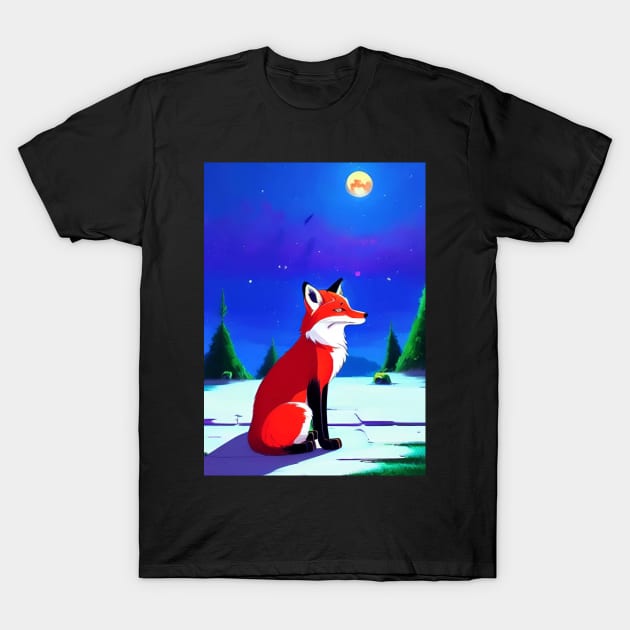 CUTE FOX WAITING FOR SANTA CLAUS T-Shirt by sailorsam1805